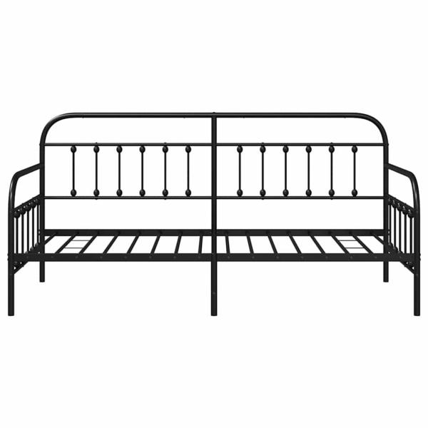 Tagesbettgestell Schwarz 90x190 cm Stahl