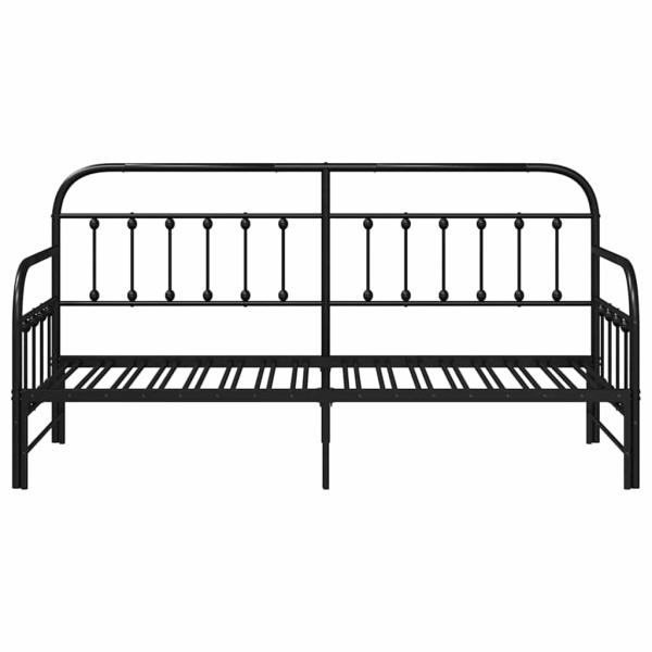 Tagesbettgestell mit Schublade Schwarz 80x200 cm Stahl