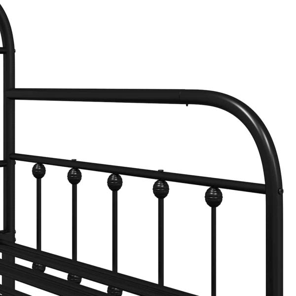 Tagesbettgestell mit Ausziehbett Schwarz 100x190 cm Stahl