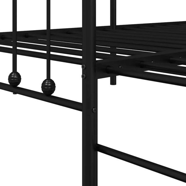 Tagesbettgestell mit Ausziehbett Schwarz 100x190 cm Stahl