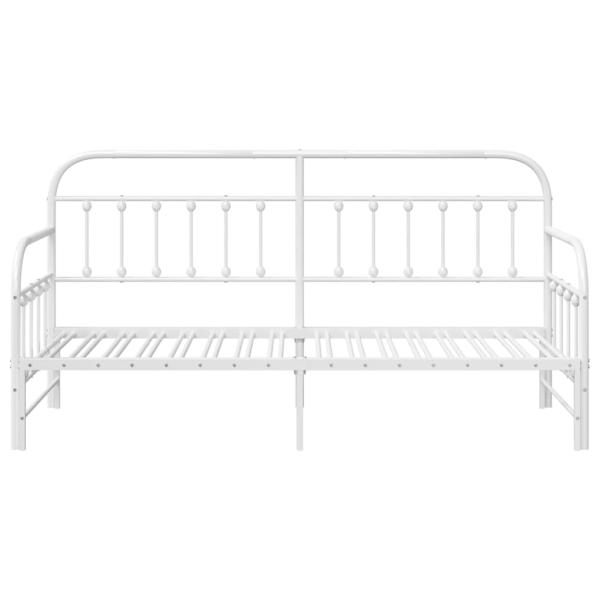 Tagesbettgestell mit Unterbett Weiß 75x190 cm Stahl