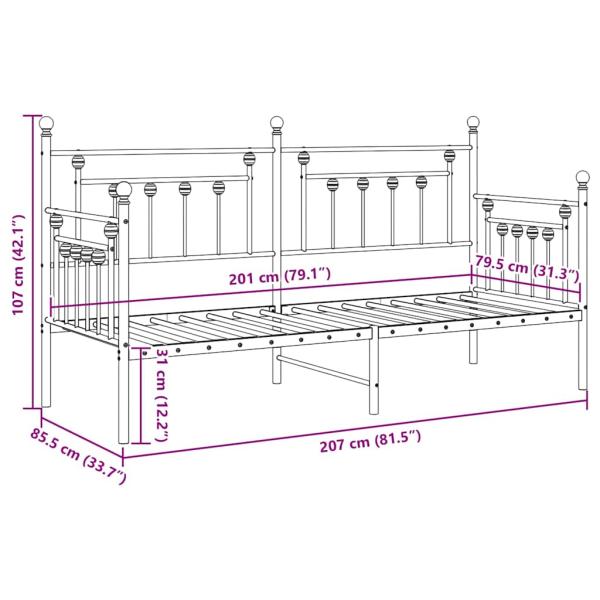 Betten & Bettgestelle Schwarz Metall 80 x 200 cm Langlebig