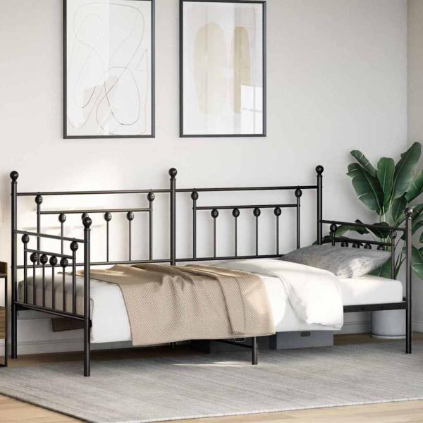 Betten & Bettgestelle Schwarz Metall 90 x 190 cm Metallbett