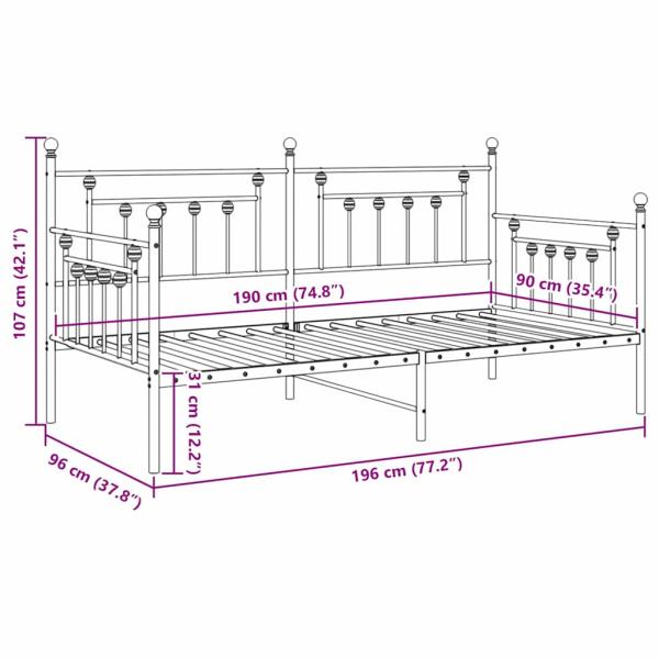 Betten & Bettgestelle Schwarz Metall 90 x 190 cm Metallbett