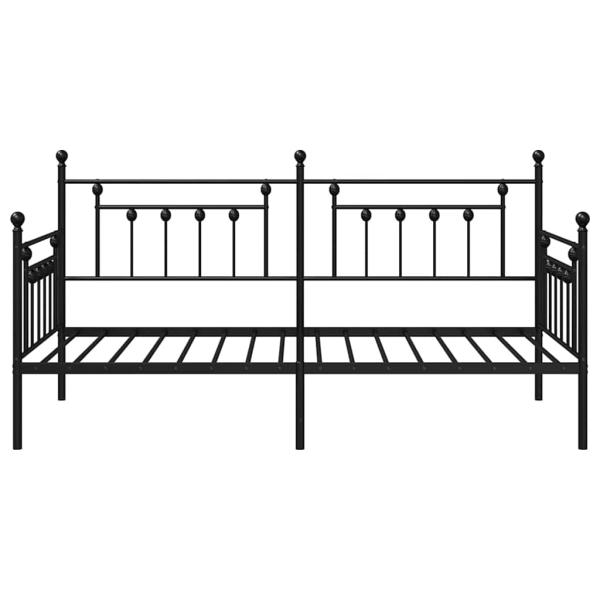 Tagesbettgestell Schwarz 100x200 cm Stahl