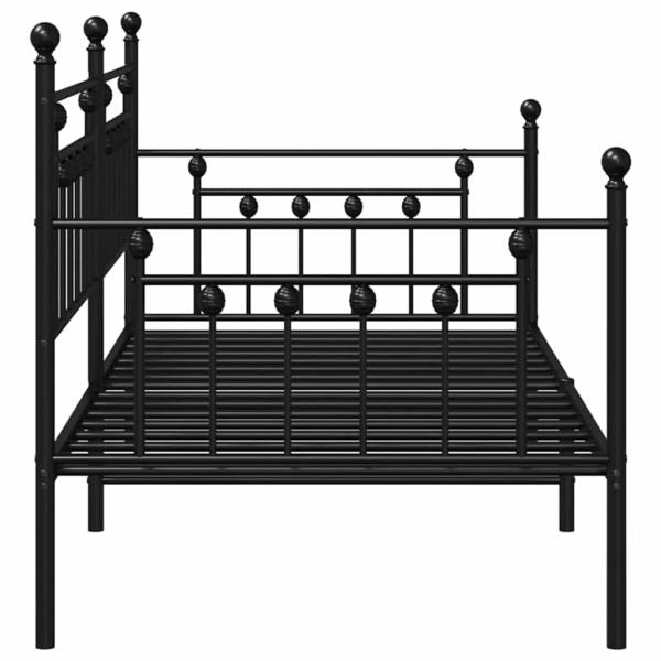 Tagesbettgestell Schwarz 100x200 cm Stahl