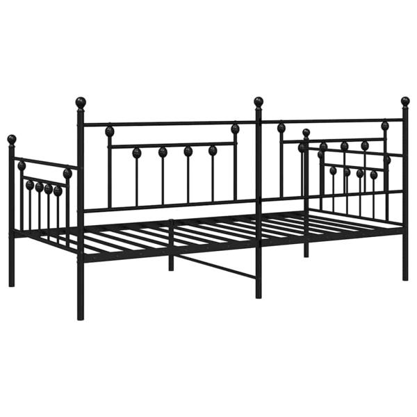 Tagesbettgestell Schwarz 100x200 cm Stahl