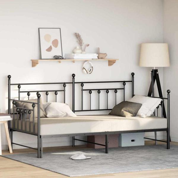 ARDEBO.de - Betten & Bettgestelle Schwarz Stahl 107 x 203 cm
