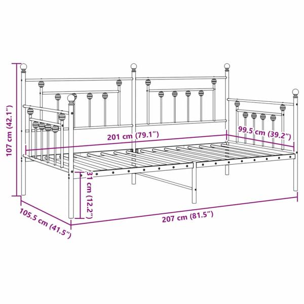Betten & Bettgestelle Weiß Metall 100 x 200 cm Langlebig Bett