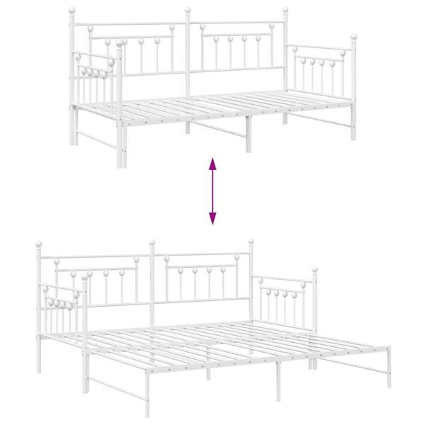 Betten & Bettgestelle Weiß Metall 107 x 203 cm Umwandelbar