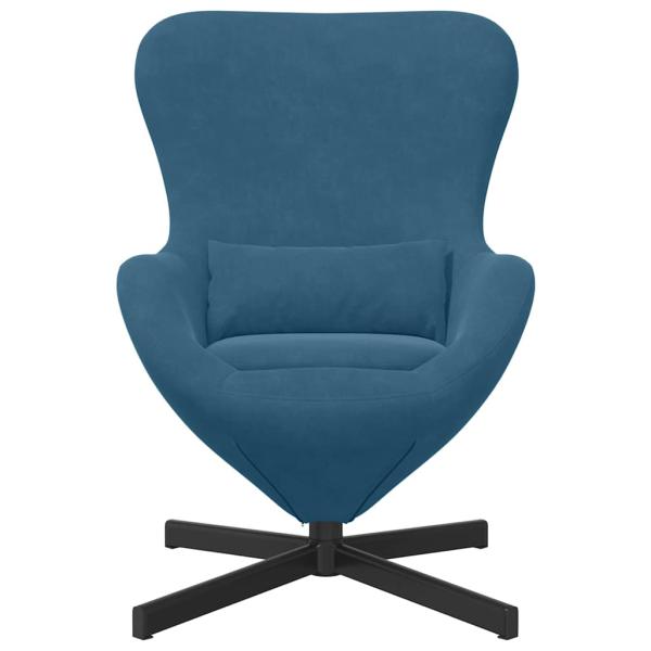 Ei-Stuhl Blau Velvet