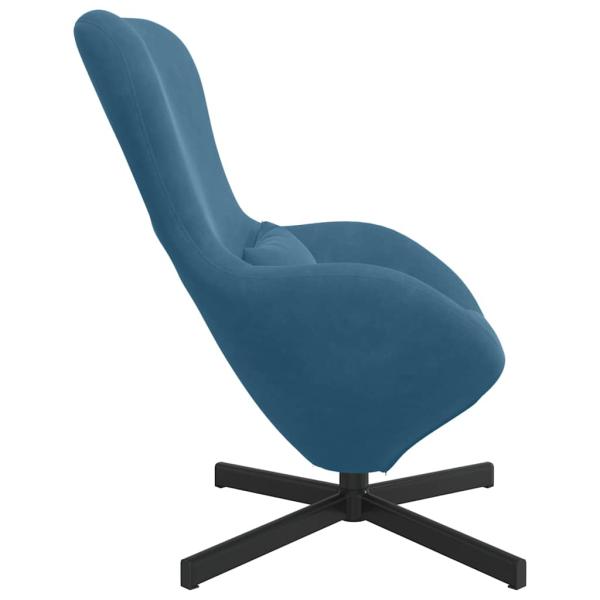Ei-Stuhl Blau Velvet