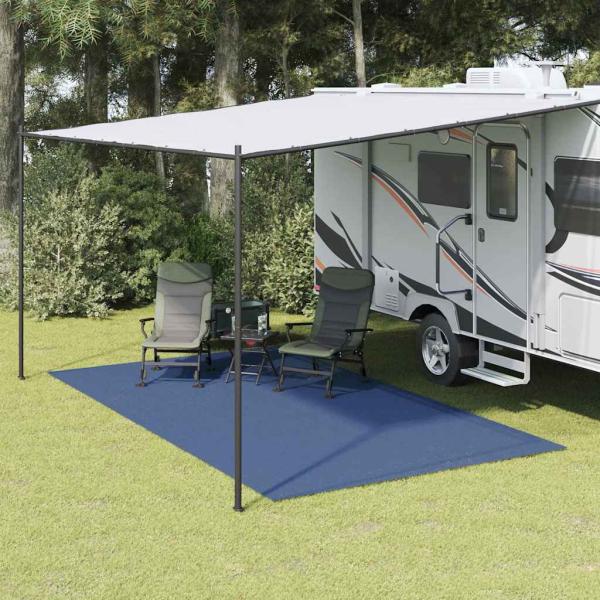 ARDEBO.de - Zeltteppich Anthrazit 4x2 m Blau Polyethylen 3 x 2 m