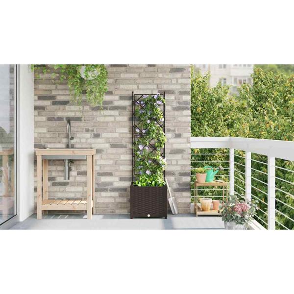 Gartenblumentopf mit Gitter Braun 40x40x143 cm