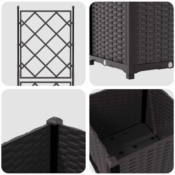 Gartenblumentopf mit Gitter Braun 40x40x143 cm