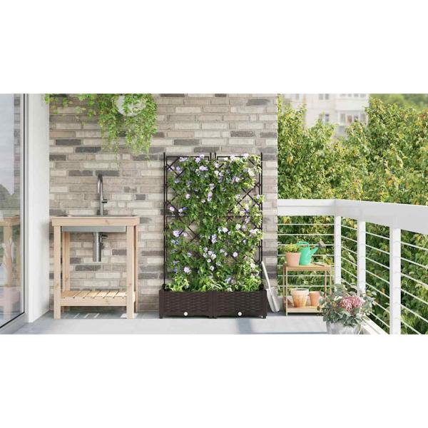 Garten Pflanzenständer mit Gitter 2 Stück Braun 80x40x125,5 cm