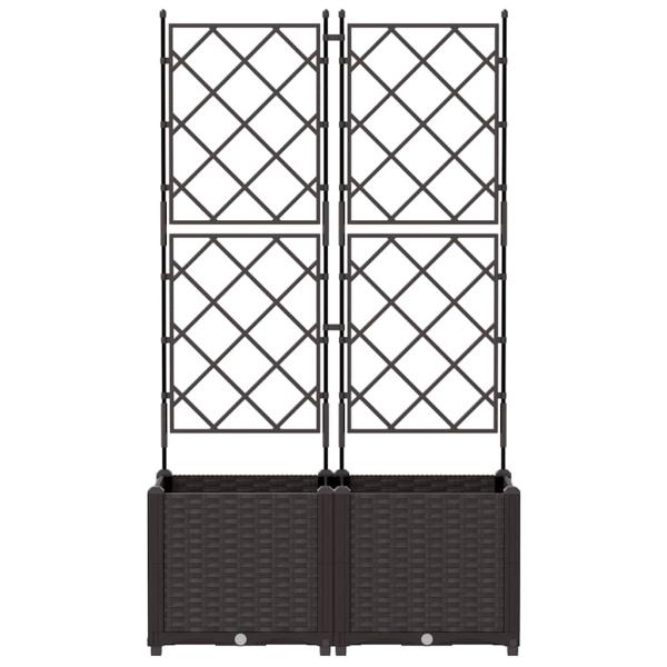 Gartenpflanzer mit Gitter 2 Stück Braun 80x40x143 cm