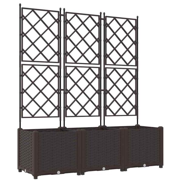 Gartenblumentopf mit Gitter 3 Stück Braun 120x40x143 cm