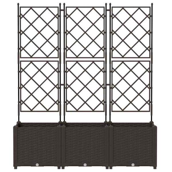 Gartenblumentopf mit Gitter 3 Stück Braun 120x40x143 cm