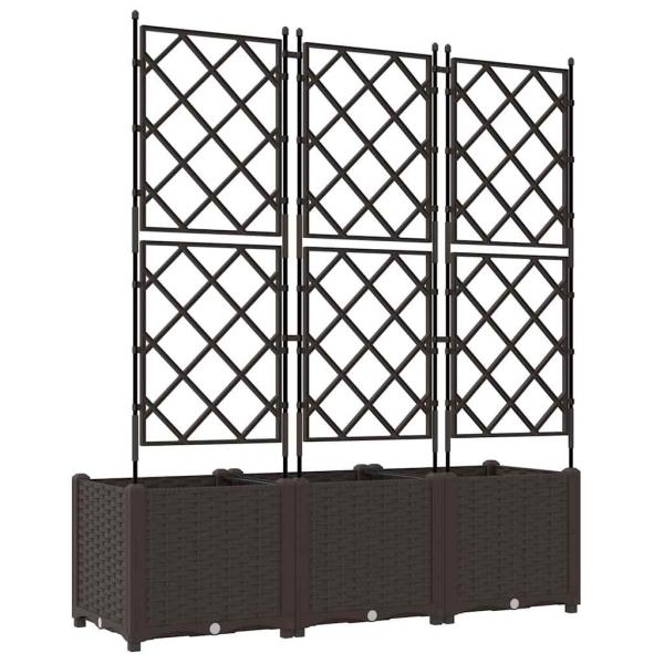 Gartenblumentopf mit Gitter 3 Stück Braun 120x40x143 cm