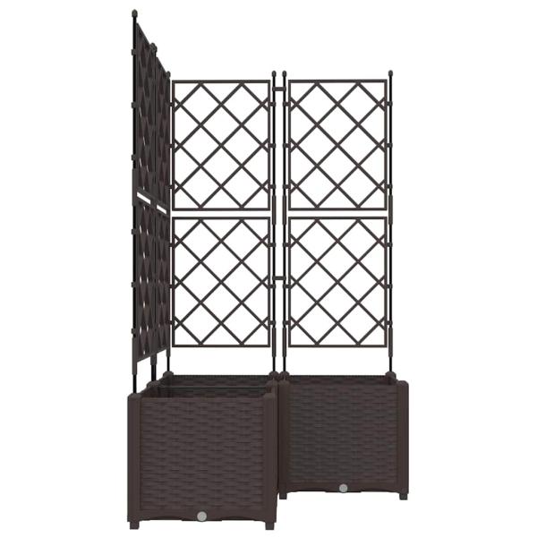 Garten Pflanzer mit Spalier 3 Stück Braun 80x80x143 cm