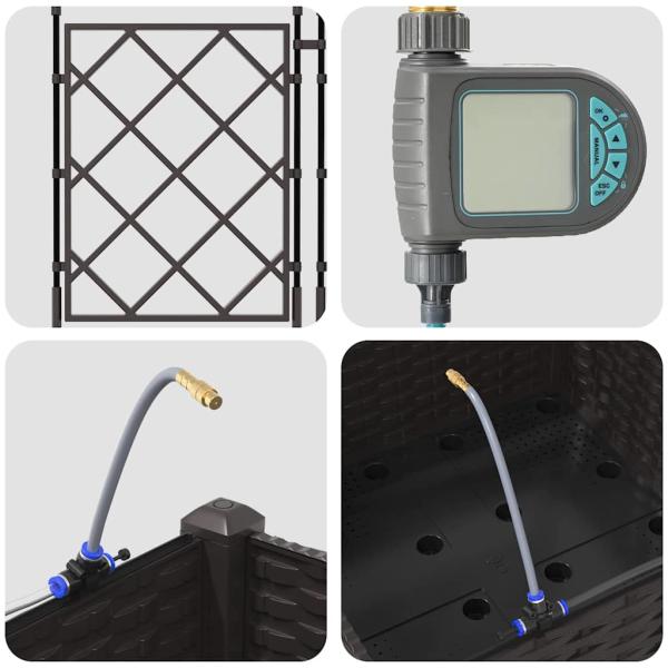 Gartenpflanzen mit Bewässerungssystem Braun