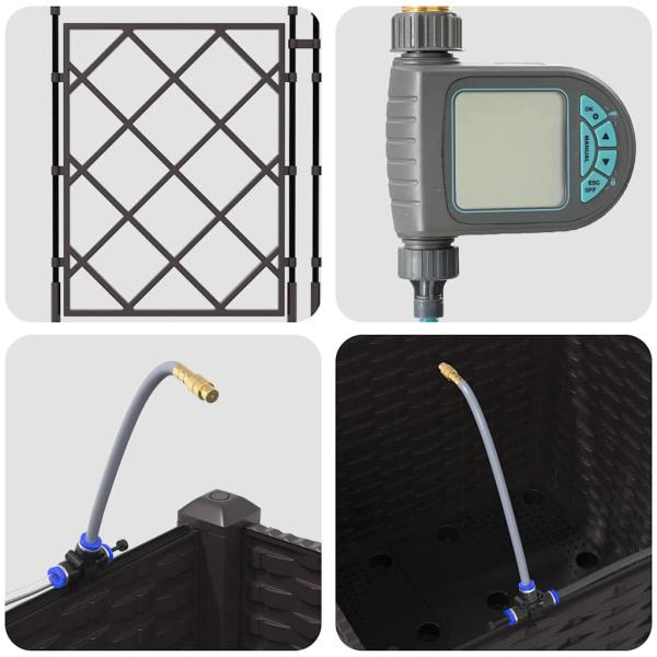 Gartenpflanzgefäße mit Bewässerungssystem Braun