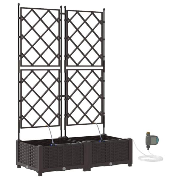 Gartenpflanzkästen mit Bewässerungssystem 2 Stück Braun