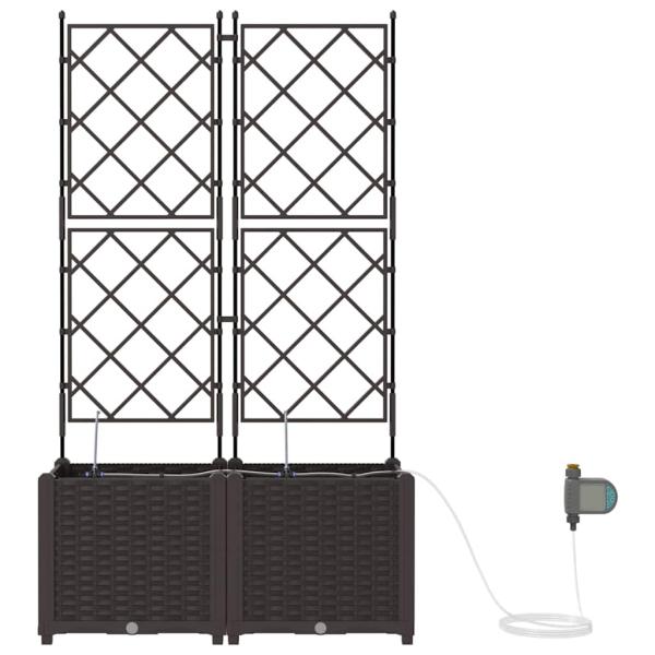 Gartenpflanzen mit Bewässerungssystem 2 Stück Braun