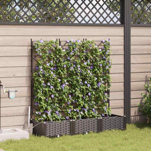 Gartenpflanzgefäße mit Bewässerungssystem 3 Stück Braun