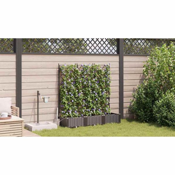 Gartenpflanzgefäße mit Bewässerungssystem 3 Stück Braun
