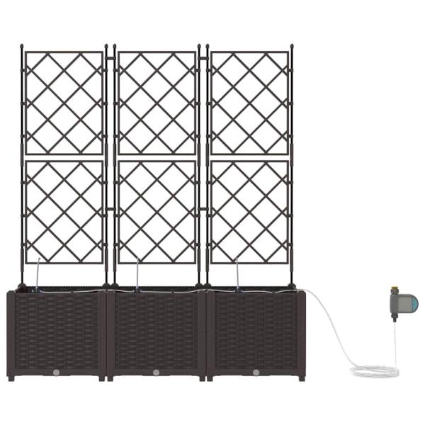 Gartenpflanzgefäße mit Bewässerungssystem 3 Stück Braun