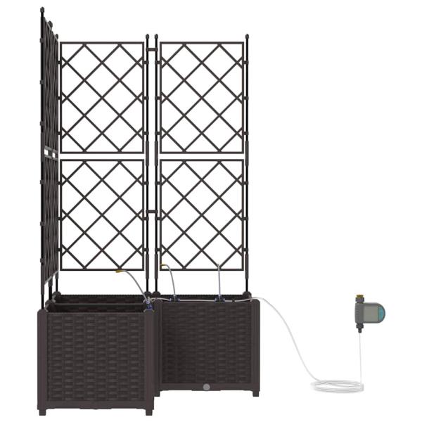 Gartenpflanzkästen mit Bewässerungssystem 3 Stück Braun