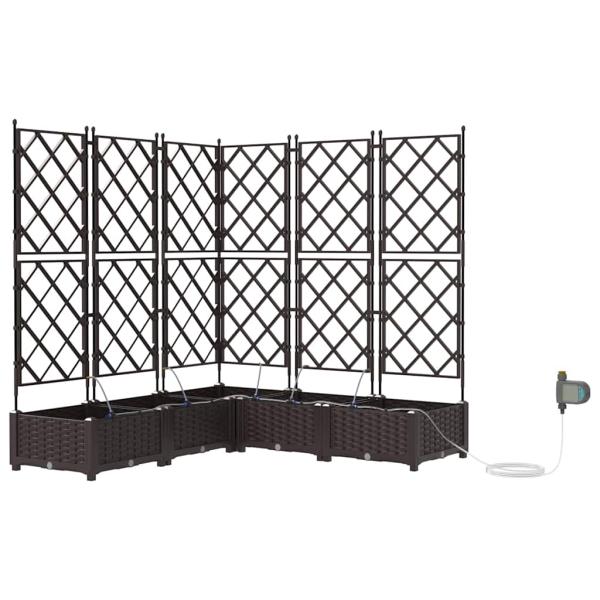 Gartenpflanzkästen mit Bewässerungssystem 5 Stück Braun