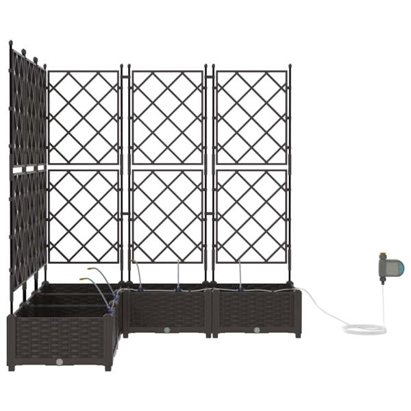 Gartenpflanzkästen mit Bewässerungssystem 5 Stück Braun