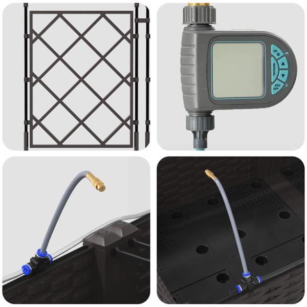 Gartenpflanzkästen mit Bewässerungssystem 5 Stück Braun