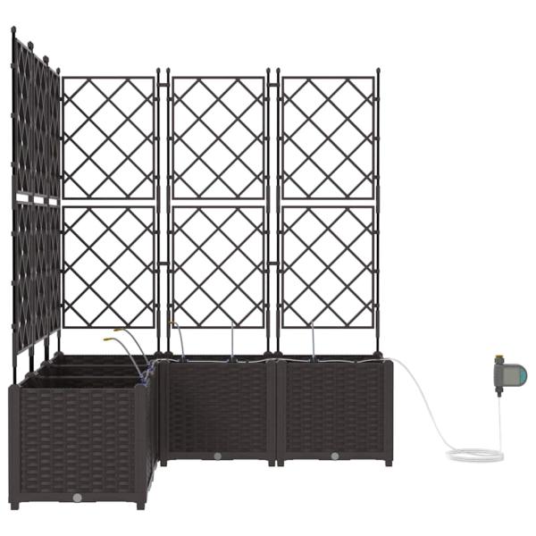 Gartenpflanzgefäße mit Bewässerungssystem 5 Stück Braun