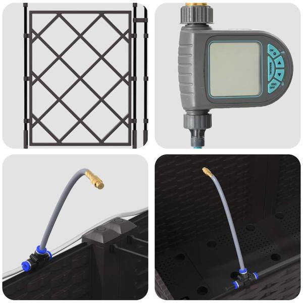 Gartenpflanzgefäße mit Bewässerungssystem 5 Stück Braun