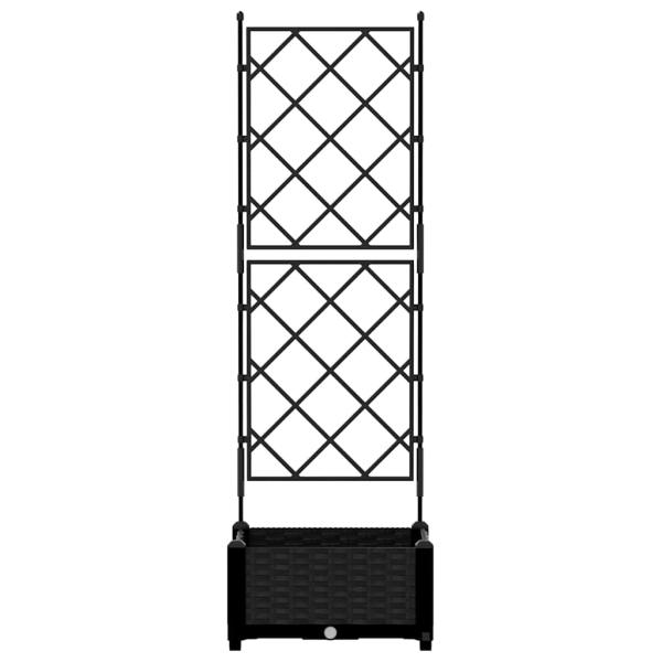 Gartenpflanzer mit Spalier Schwarz 40x40x125,5 cm