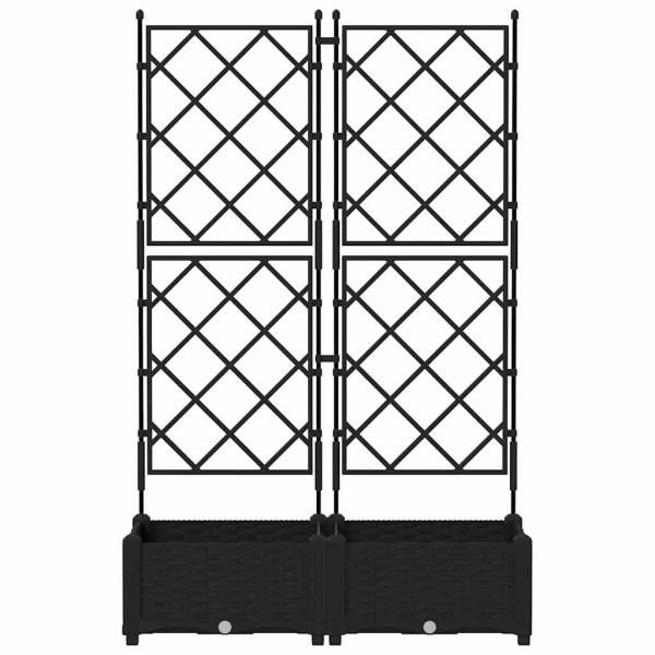 Gartenpflanzer mit Gitter 2 Stück schwarz 80x40x125,5 cm