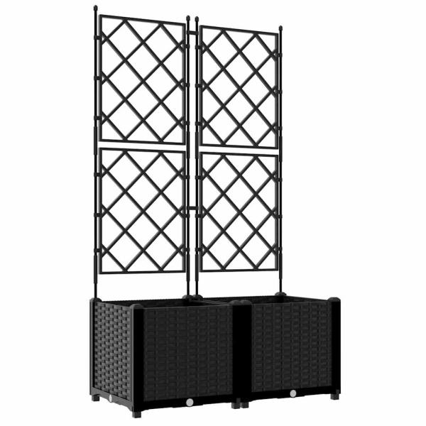 Pflanzgefäß mit Gitter 2 Stück Schwarz 80x40x143 cm