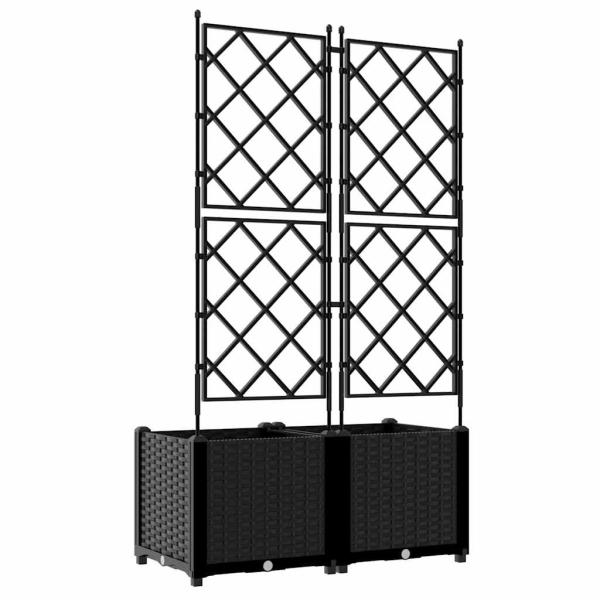 Pflanzgefäß mit Gitter 2 Stück Schwarz 80x40x143 cm