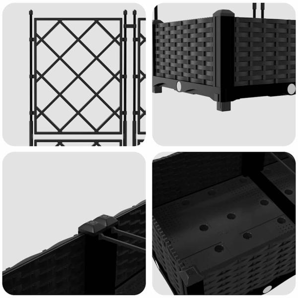 Gartenpflanzer mit Trellis 3 Stück Schwarz 120 x 40 x 125,5 cm