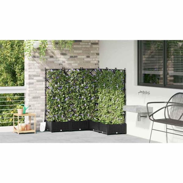 Gartenblumenkasten mit Gitter 5 Stück Schwarz 120x120x125,5 cm