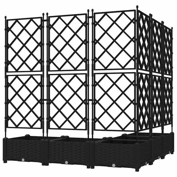 Gartenblumenkasten mit Gitter 5 Stück Schwarz 120x120x125,5 cm