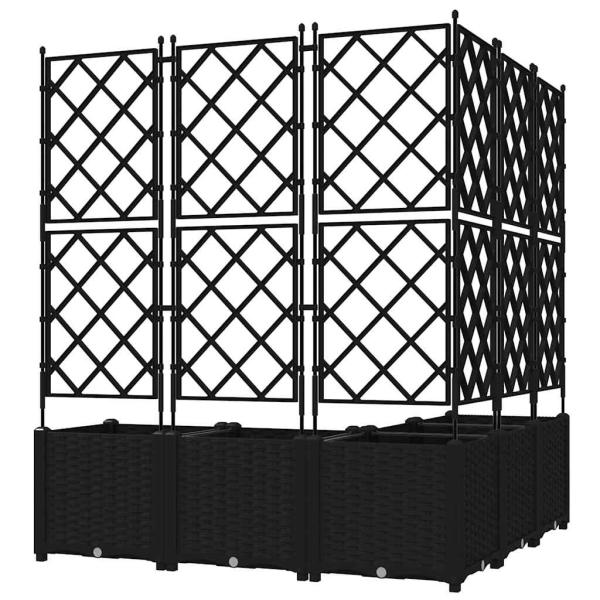 Garten Pflanzer mit Trellis 5 Stück Schwarz 120x120x143 cm