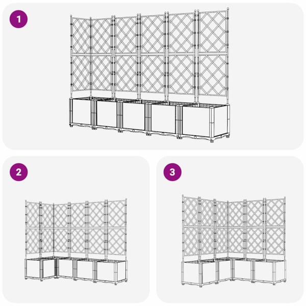 Garten Pflanzer mit Trellis 5 Stück Schwarz 120x120x143 cm