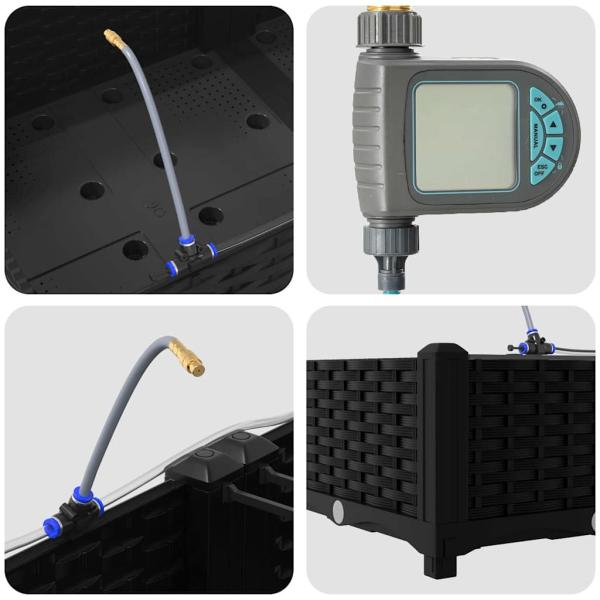 Gartenpflanzen mit Bewässerungssystem 4 Stück Schwarz