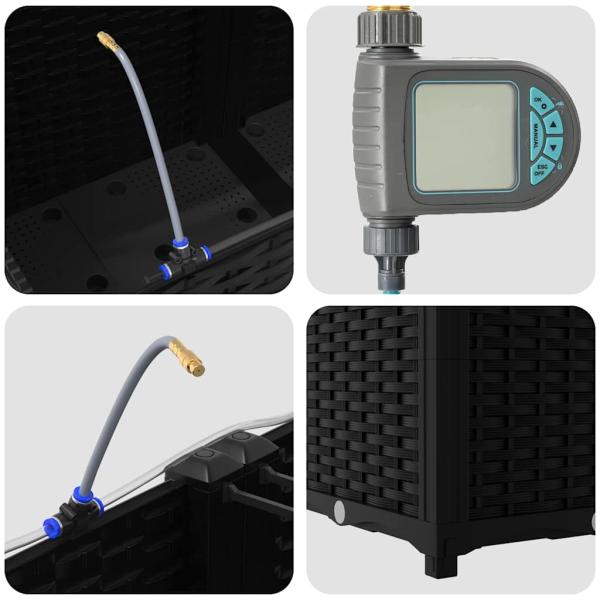 Gartenpflanzen mit Bewässerungssystem 2 Stück Schwarz