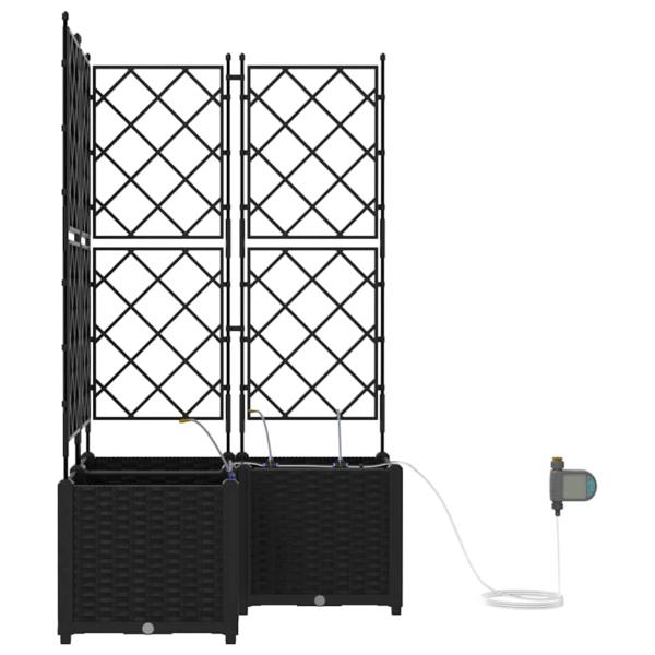 Gartenpflanzkästen mit Bewässerungssystem 3 Stück Schwarz